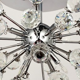 Moderne eigentijdse kristallen mini-stijl chromen metalen kroonluchter inbouw