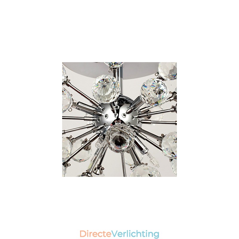 Moderne eigentijdse kristallen mini-stijl chromen metalen kroonluchter inbouw