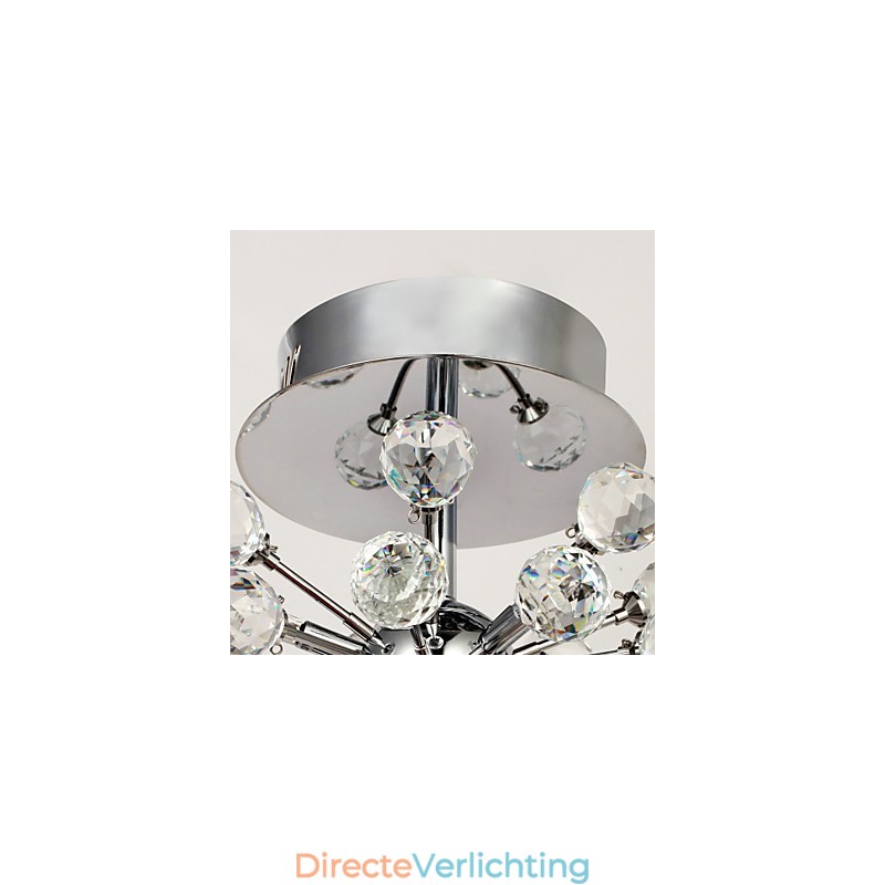 Moderne eigentijdse kristallen mini-stijl chromen metalen kroonluchter inbouw