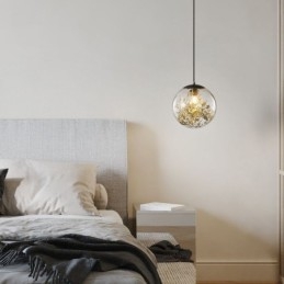 Glazen bol hanglamp bladeren kerst hangende verlichting