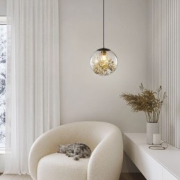 Glazen bol hanglamp bladeren kerst hangende verlichting