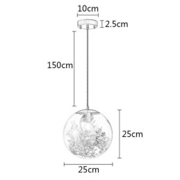 Glazen bol hanglamp bladeren kerst hangende verlichting