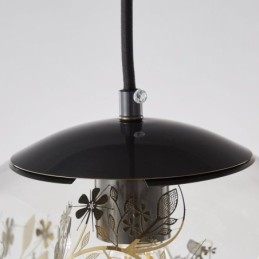 Glazen bol hanglamp bladeren kerst hangende verlichting