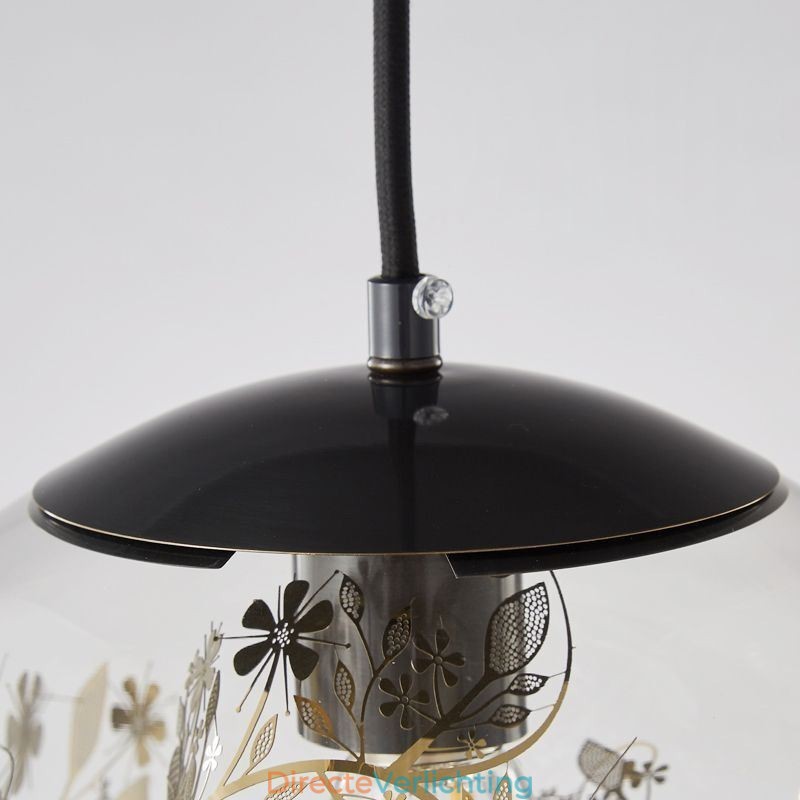 Glazen bol hanglamp bladeren kerst hangende verlichting