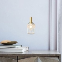 Moderne hanglamp, één licht, glazen hanglamp, eiland