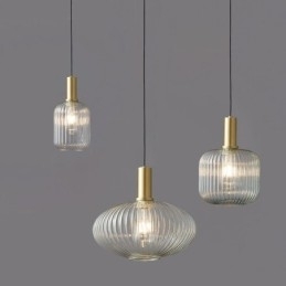 Moderne hanglamp, één licht, glazen hanglamp, eiland