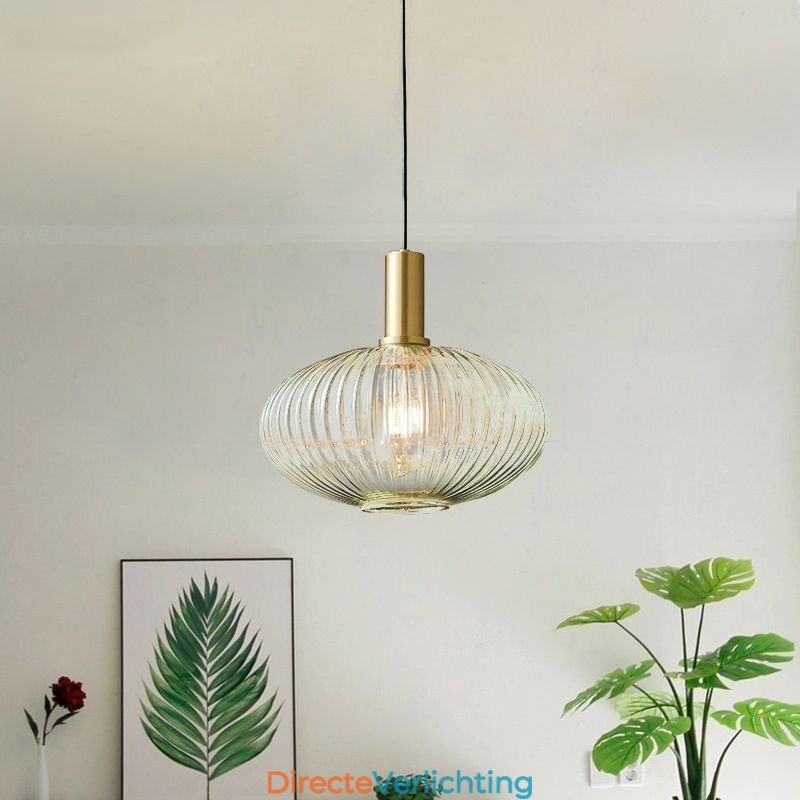 Moderne hanglamp, één licht, glazen hanglamp, eiland