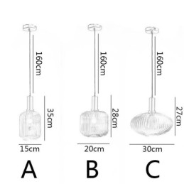 Moderne hanglamp, één licht, glazen hanglamp, eiland