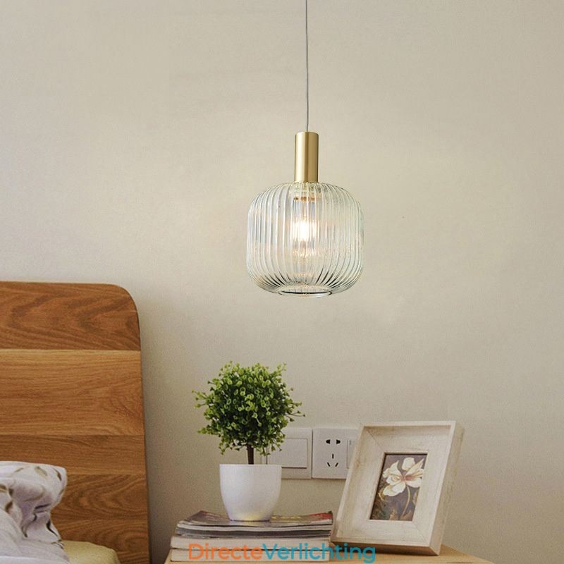 Moderne hanglamp, één licht, glazen hanglamp, eiland