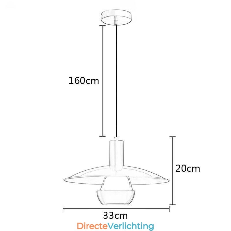 Geborsteld gouden hanglamp met enkele kop