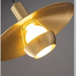Geborsteld gouden hanglamp met enkele kop