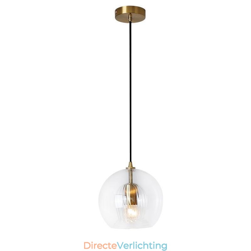 Moderne glazen hanglamp met enkele kop