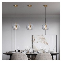 Moderne glazen hanglamp met enkele kop