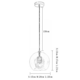 Moderne glazen hanglamp met enkele kop