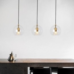 Moderne glazen hanglamp met enkele kop