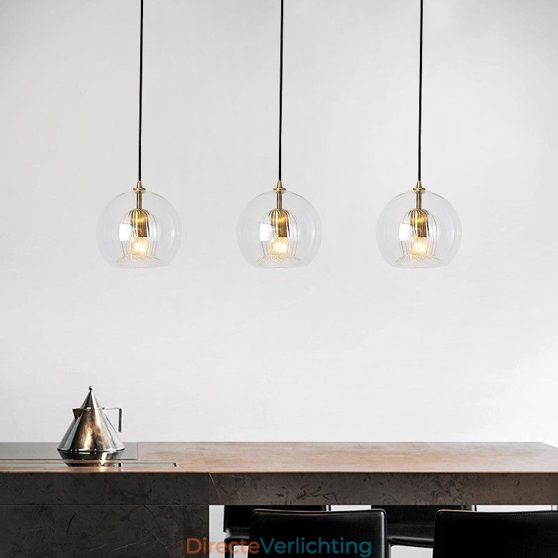 Moderne glazen hanglamp met enkele kop
