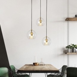 Moderne glazen hanglamp met enkele kop