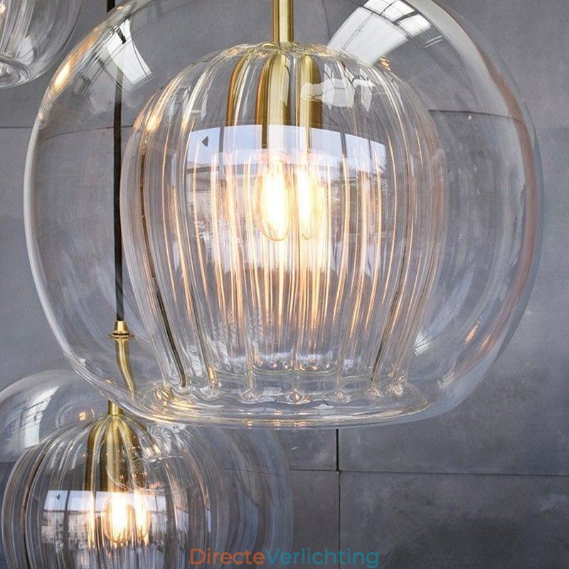 Moderne glazen hanglamp met enkele kop