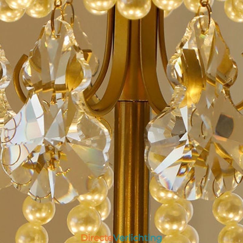 Europese glazen hanglamp, paal, moderne bladhanglamp
