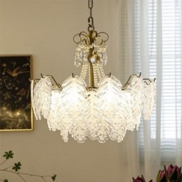 Elegante glazen hanglamp blad hanglamp