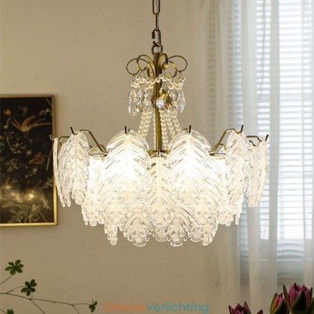Elegante glazen hanglamp blad hanglamp Elegante glazen hanglamp blad hanglamp