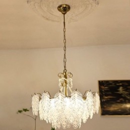 Elegante glazen hanglamp blad hanglamp