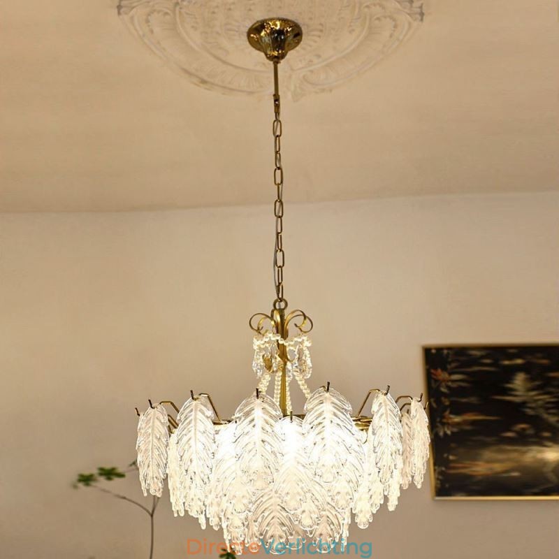 Elegante glazen hanglamp blad hanglamp