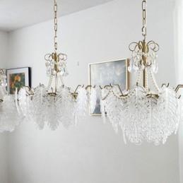 Elegante glazen hanglamp blad hanglamp