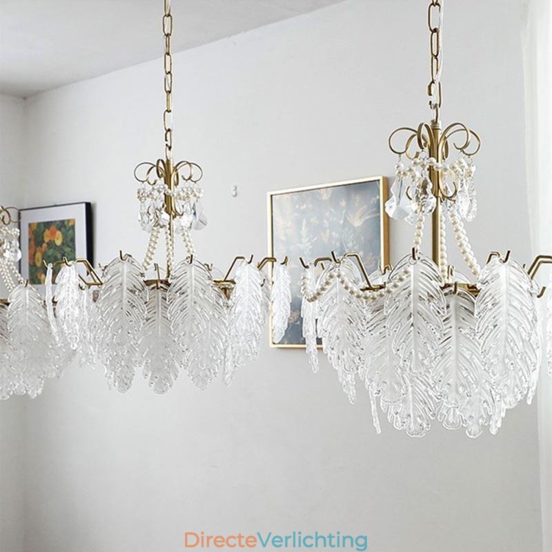 Elegante glazen hanglamp blad hanglamp