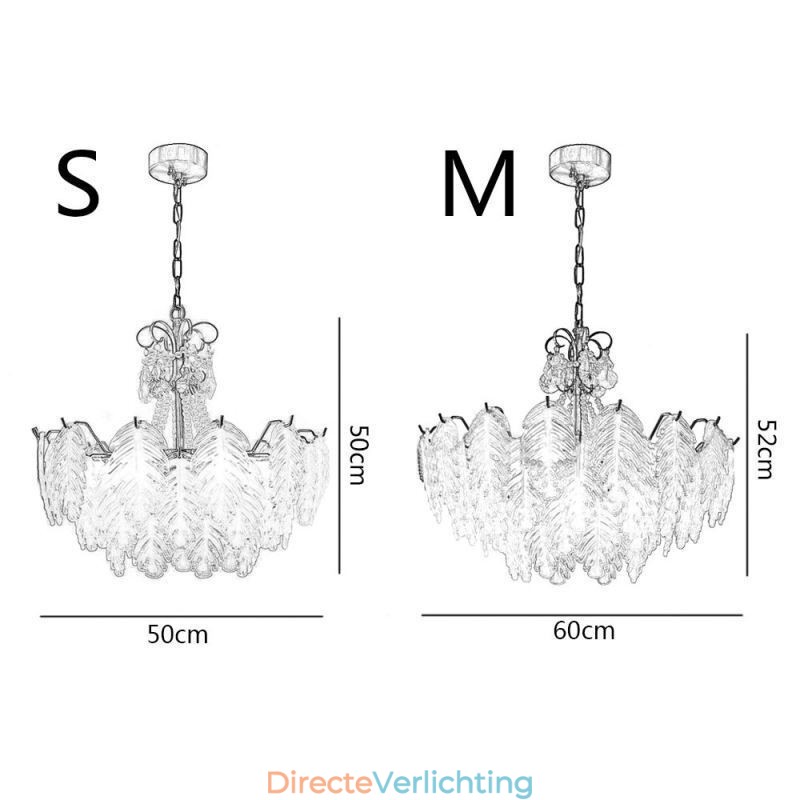 Elegante glazen hanglamp blad hanglamp