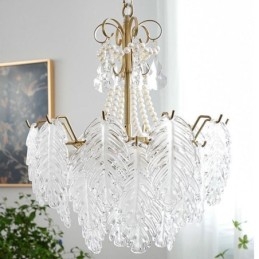 Elegante glazen hanglamp blad hanglamp