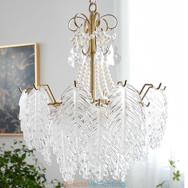 Elegante glazen hanglamp blad hanglamp