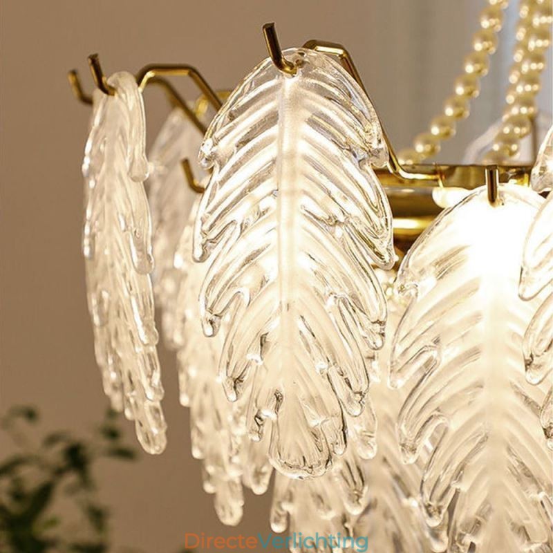 Elegante glazen hanglamp blad hanglamp