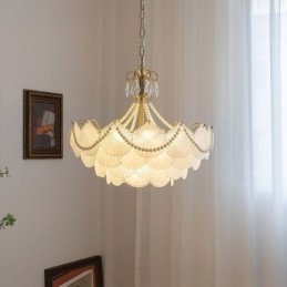 Europese glazen hanglamp Elegante schelpvormige hanglamp
