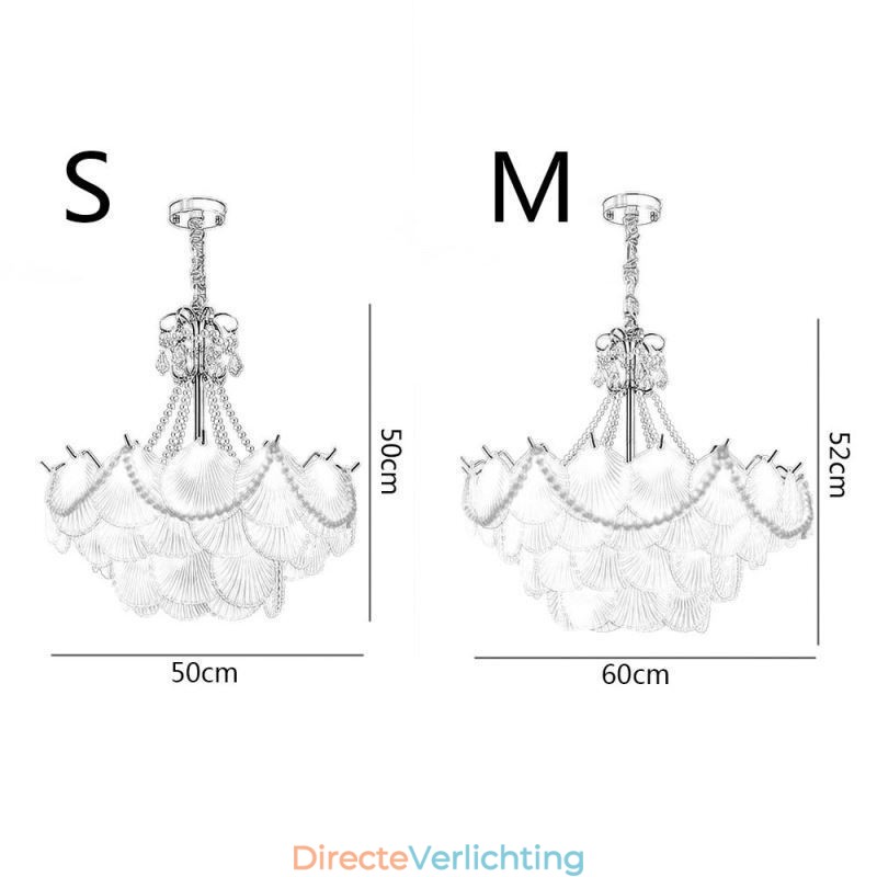 Europese glazen hanglamp Elegante schelpvormige hanglamp