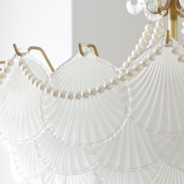 Europese glazen hanglamp Elegante schelpvormige hanglamp
