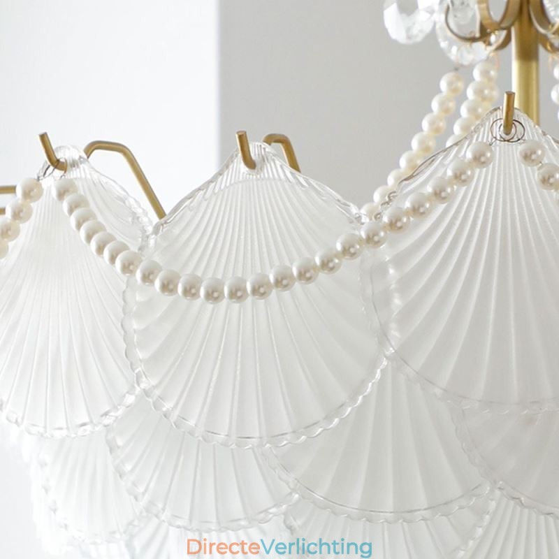 Europese glazen hanglamp Elegante schelpvormige hanglamp