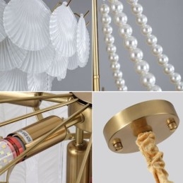 Europese glazen hanglamp Elegante schelpvormige hanglamp