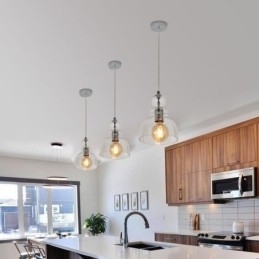 Moderne ijzeren hanglamp Kalebas Glazen hanglamp
