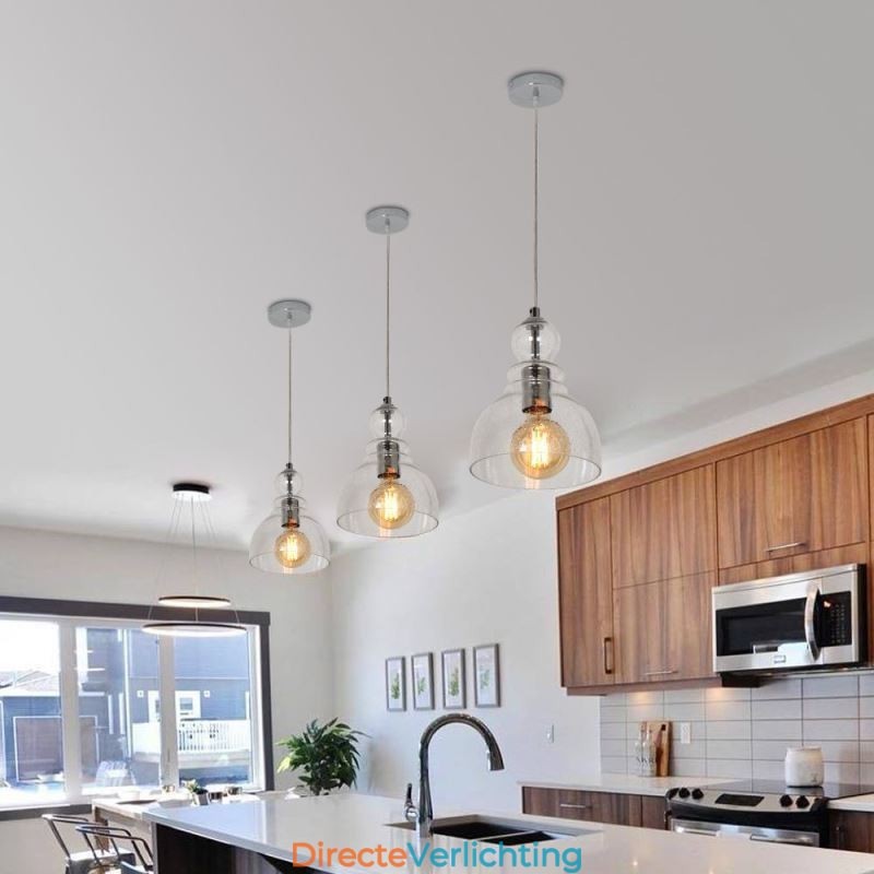 Moderne ijzeren hanglamp Kalebas Glazen hanglamp