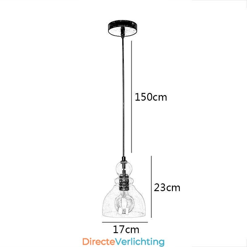 Moderne ijzeren hanglamp Kalebas Glazen hanglamp