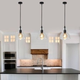 Moderne ijzeren hanglamp Kalebas Glazen hanglamp