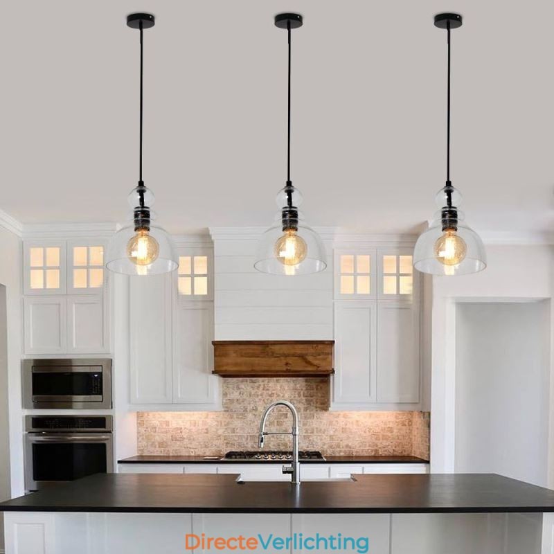 Moderne ijzeren hanglamp Kalebas Glazen hanglamp