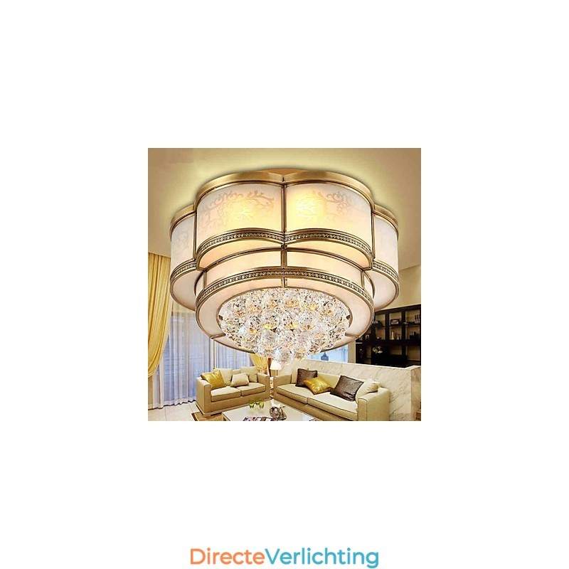 Traditionele klassieke rustieke lodge kristal messing metalen inbouw