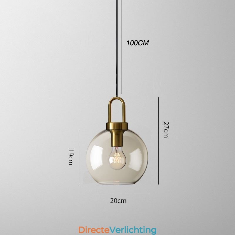 3-lichts hanglamp met glazen kap eiland