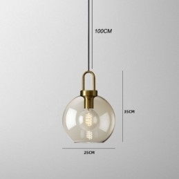 3-lichts hanglamp met glazen kap eiland