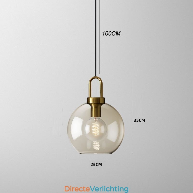 3-lichts hanglamp met glazen kap eiland