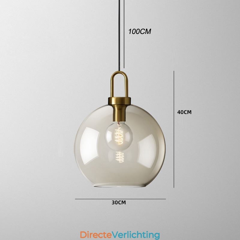 3-lichts hanglamp met glazen kap eiland