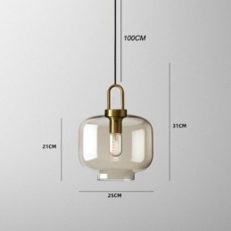 3-lichts hanglamp met glazen kap eiland