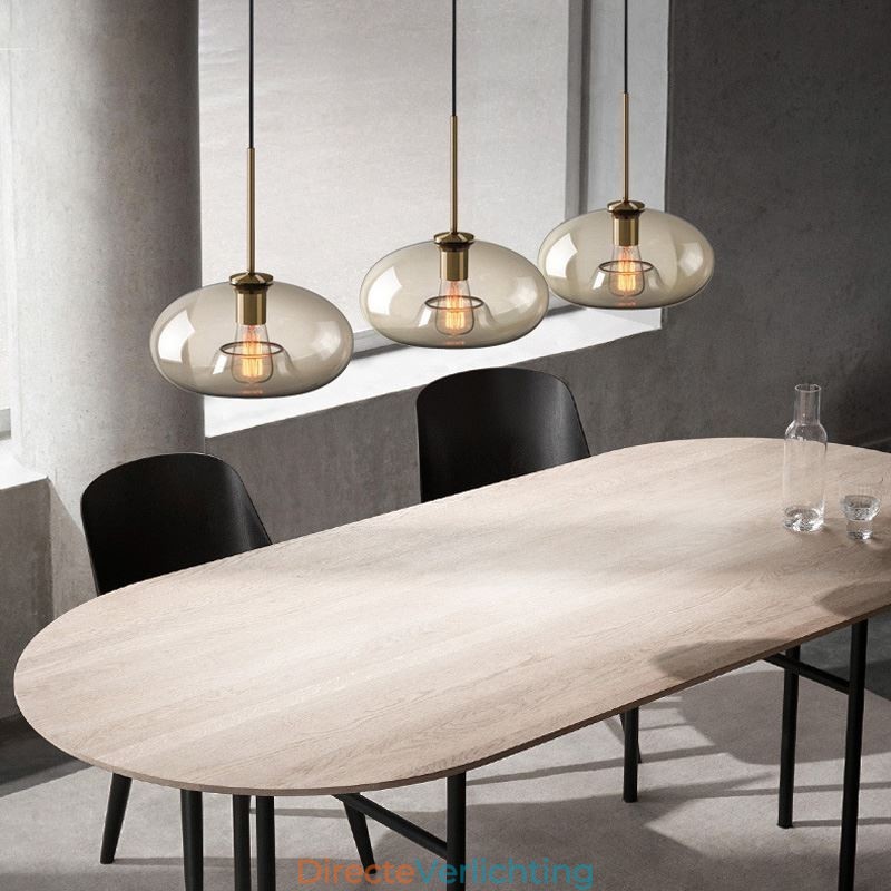 3-lichts glazen hanglamp klassieke cluster hangende verlichtingsarmatuur café